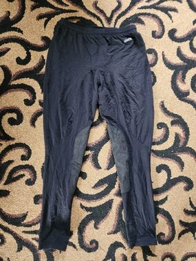 Kerrits Riding Skinny Pants Breeches Patches Black Drawstring Thermal XL
